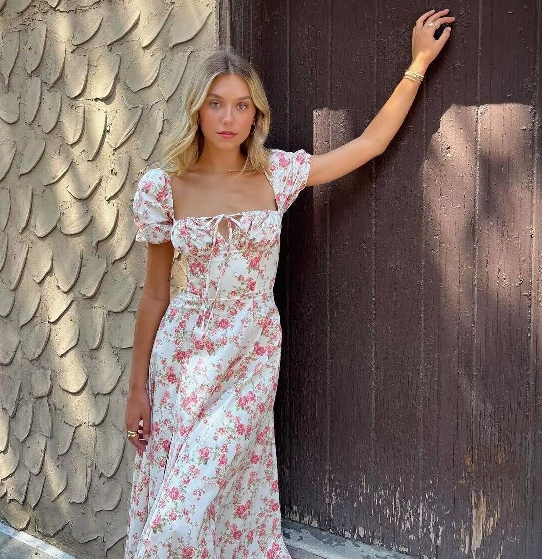 Floral Dress with Side Slit