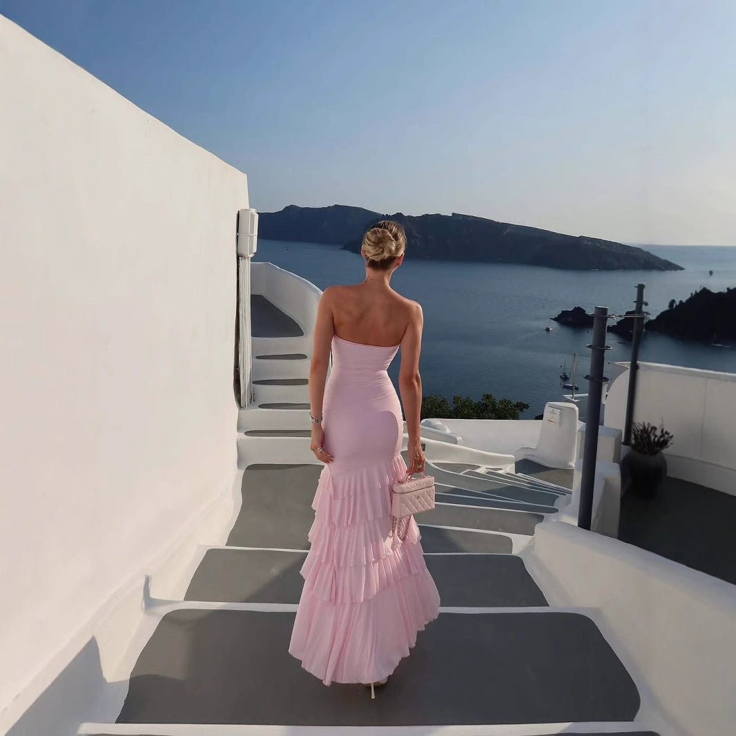 Patchwork Split Wrap Dress