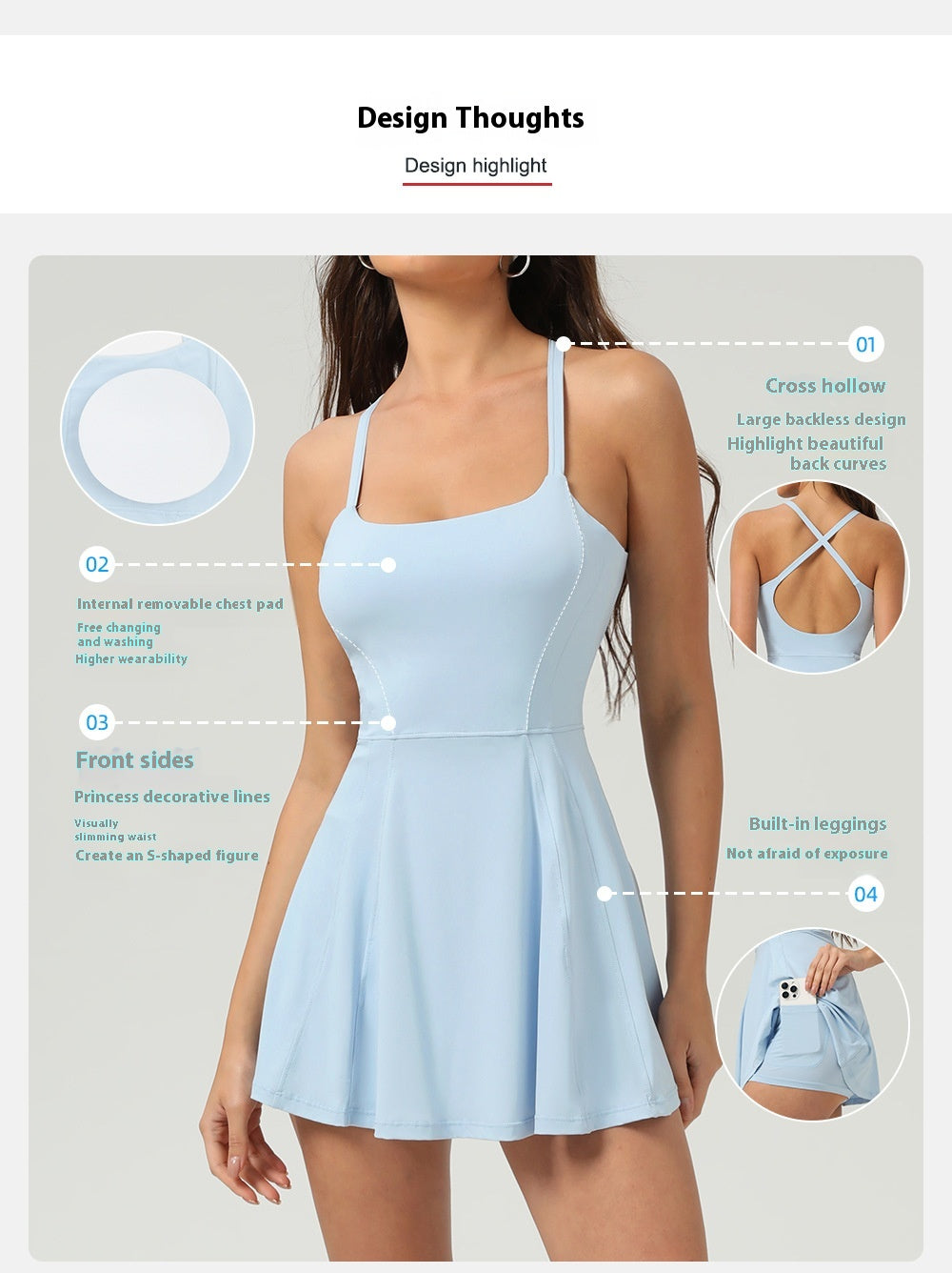 Quick-Dry Tennis Sports Dress