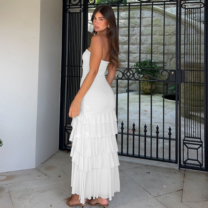 Patchwork Split Wrap Dress