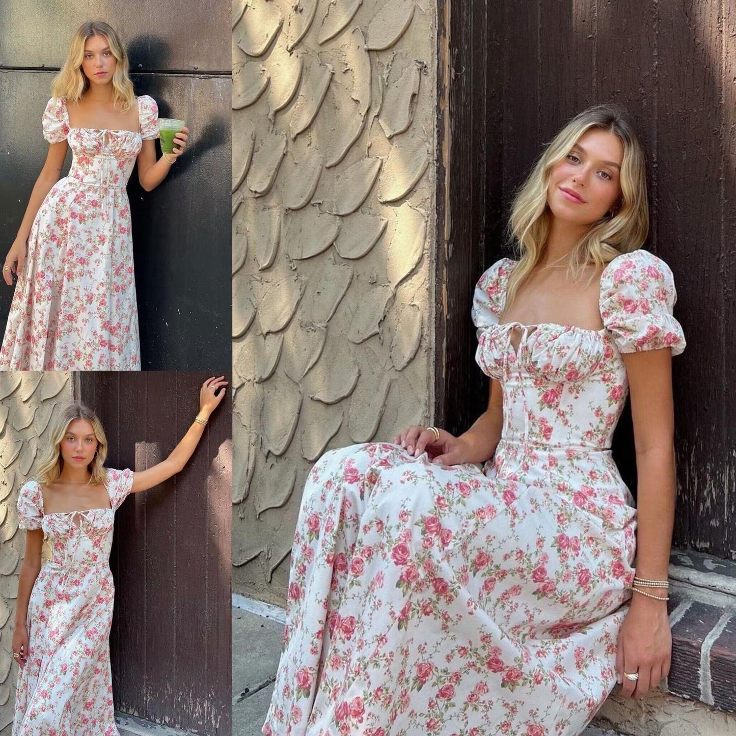Floral Dress with Side Slit