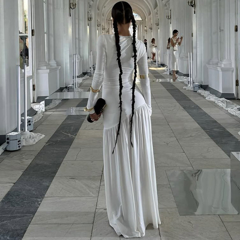 Elegant Slim-Fit Pleated Dress