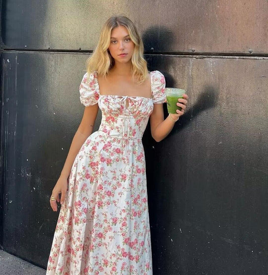 Floral Dress with Side Slit