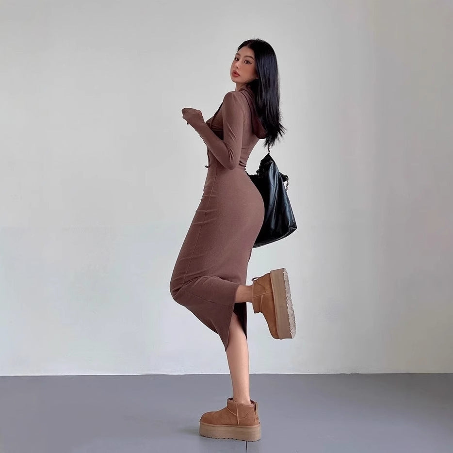 Hooded Long Sleeve Dress